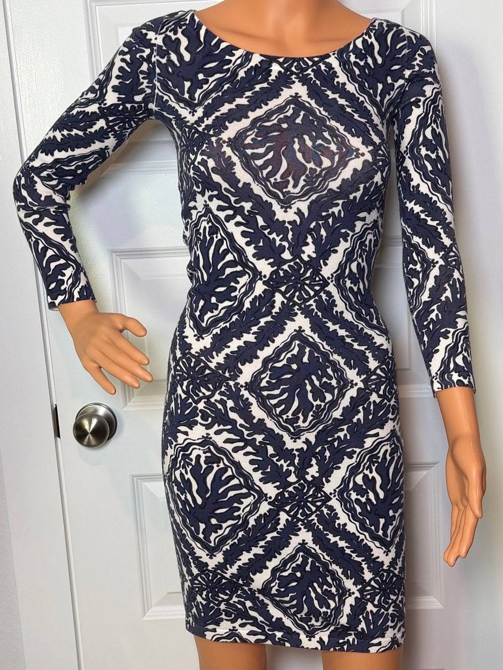 Lilly Pulitzer Hannah Dress XS True Navy Reef Madness Supima Cotton